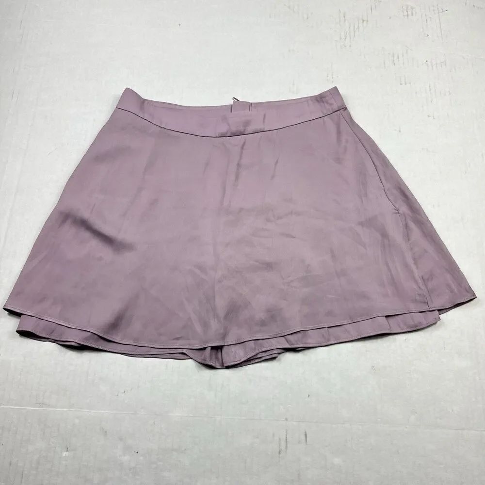 Armani Exchange Womens Mini Skater Skirt Purple Skort A-Line Pockets Size 2 *